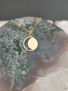 Dainty 14K Solid Gold Moon Necklace, Crescent Moon Pendant, Perfect For Layered Necklace, Real Gold Moon Jewelry, Crescent Moon Necklace Dainty Half Inch Diameter Real Solid Gold 14K. The Chain Is Also Real Solid Gold 14K. Available Also In White Gold And Rose Gold. Make It layered By Choosing a second or even third Necklace With Different Lengths. All Our Products Are Made By Us! All Delivered In a Gift Box Ready To Be Offered! For Anything You Need Please Don't Hasitate To Contact Us! Latest Gold Ring Designs, Crescent Moon Jewelry, Boys Necklace, Three Necklaces, Gold Moon Necklace, Diamond Wedding Jewelry, Crescent Moon Pendant, Gold Ring Designs, Magical Jewelry