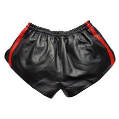 Elevate your smart-casual style with our genuine leather drawstring shorts. The adjustable drawstring and flexible fit ensure comfort while the quality craftsmanship exudes class, making them perfect for any occasion. Make a bold statement of style and sophistication wherever you go. Men's Real Leather Shorts Features: 100% Real Leather, Strong polyester laces, Cotton Lining. Important Note: Our sizes are based on waist measurements, ranging from 32 to 44 inches to ensure a perfect fit for every Black Leather Bottoms With Built-in Shorts, Fitted Black Leather Shorts, Leather Shorts With Built-in Shorts, Black Leather High-waisted Shorts, Casual Black Leather Shorts, Casual Short Leather Bottoms, Casual Leather Shorts, Casual Leather High-waisted Shorts, Casual High-waisted Leather Shorts