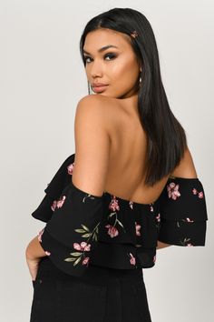 Soak Up The Sun With The Rebecca Floral Print Crop Top! This Features A Cold Shoulder Cut With Flowy Ruffles On A Lightweight Weave For A Cute And Flirty Look. Pair With The Where Did Our Love Grow Floral Pants To Complete The Look! Off-shoulder Top With Ruffles For Brunch, Trendy Ruffled Off-shoulder Top For Day Out, Trendy Off-shoulder Ruffle Top For Day Out, Trendy Off-shoulder Top With Ruffles For Day Out, Chic Ruffled Off-shoulder Top For Day Out, Chic Off-shoulder Top For Date Night In Spring, Flirty Off-shoulder Top For Summer, Spring Off-shoulder Top With Ruffles For Night Out, Spring Ruffled Off-shoulder Top For Night Out