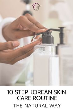 This 10-step Korean skincare routine features natural products containing ingredients without harmful chemicals, and also DIY recipe options for each step. https://athomespaday.com/korean-skin-care-routine/ Boyfriend Basket, Acne Routine, Face Cream Recipe