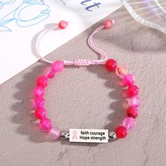 Material: Mixed Material Fashion Element: English Letters Style: Personality Letters Style, Awareness Jewelry, English Letters, Red Agate, Pink Bracelet, Nature Bracelets, Pendant Bracelet, Watch Necklace, Pink Crystal