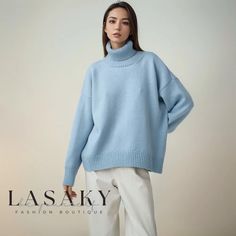 Lasaky - Baby Rib Knit High Collar Long Sleeve Sweater Winter Turtleneck, Women Turtleneck, Warm Fabric, Pullover Mode, Basic Sweaters, Oversize Casual, Ladies Turtleneck Sweaters, Chic Sweaters, Womens Turtleneck