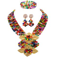 PRICES MAY VARY. aczuv Fashion African Bead Necklace Nigerian Beads Wedding Jewelry Sets for Women Black White Clear AB Navy Blue Royal Blue Aqua Cyan Pale Green Green Olive Teal Jade Gold Champagne Gold AB Brown Purple Violet Orange Red Wine Pink Hot Pink Fuchsia Magenta Ivory Beige Coffee Golden Silver Multicolor African Beads Jewelry Set Nigerian Wedding Necklace and Earrings Costume African Beads Jewelry Set Wedding Party Indian Bridal Jewelry Sets for Women Name: African Necklace, Pearl Set Gold Beaded Jewelry Sets For Party, Elegant Multicolor Beaded Necklaces With Dangling Beads, Party Crystal Beaded Necklaces With Colorful Beads, Party Beaded Necklaces With Colorful Crystal Beads, Party Crystal Jewelry With Gold Beads, Bridal Necklace With Colorful Round Beads, Multicolor Gold Beaded Jewelry For Wedding, Party Gold Beaded Jewelry Sets, Crystal Beaded Necklace With Polished Beads For Party