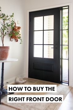 Front door Front Door With One Large Sidelight, Black Front Door One Sidelight, Modern Farmhouse Single Entry Door, Front Door From Inside Entrance, Single Entry Door With Side Lights, Front Door Iron Design, Glass Black Front Door, Single Sidelight Front Door, Modern Black Exterior Door