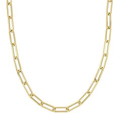 Complete your look with the classic style of this 14k gold polished paper clip chain necklace. Complete your look with the classic style of this 14k gold polished paper clip chain necklace. Nickel free Metal: 14k gold Chain length: 24 in. Total weight: 7.87 g Width: 4.3 mm Packaging: boxed Plating: 14k gold Finish: polished Chain type: link Please note, due to the high value of this item, a signature may be required upon delivery. Size: 24". Color: Multicolor. Gender: male. Age Group: adult. Classic Link Chain Necklace With Paperclip Detail, Classic Link Chain Necklace With Paperclip Design, Classic Link Chain Necklace With Paperclip Chain, Classic Paperclip Chain Link Necklace, Classic Paperclip Chain Necklace, Classic Rectangular Paperclip Bracelet, Classic Rectangular Chain Necklace, Classic Rectangular Paperclip Chain Necklace, Classic Paperclip Chain Necklace For Formal Occasions