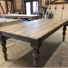 an old table is being made in a shop