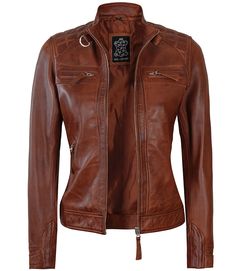 Women Cognac Quilted Cafe Racer Leather Jacket 2023 Cardigan, Peplum Leather Jacket, Asymmetrical Leather Jacket, Racer Leather Jacket, Maroon Leather Jacket, Cafe Racer Leather Jacket, Varsity Jacket Women, Distressed Leather Jacket, Tan Leather Jackets