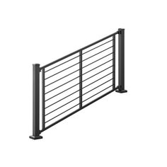 Horizontal rods disappear into the background and provide a sleek, contemporary look. The look of cable rail without the maintenance or difficult installation. Trex Signature 8-ft x 42-in Black Aluminum Deck Stair Rail Kit | BKBKROD0842SRK Stair Configurations, Deck Railing Kits, Aluminum Railing Deck, Aluminum Balusters, 27 Piece, Post Sleeve