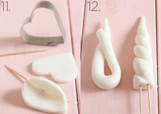 the instructions for how to make fondant icing with pastry decorating supplies on pink background