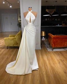 Prom Dress Halter, White Prom Dress Long, Halter Evening Dress, Robes Glamour, Cheap Prom Dresses Long, Gowns Prom, Prom Dresses Online