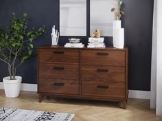 Modern Wooden Bedroom Dresser - Brick Mill Furniture Cherry Dresser, Walnut Bedroom, Wooden Bedroom, Wooden Dresser, Bedroom Dresser, 16 Weeks, Bedroom Dressers, White Gloves, Black Walnut