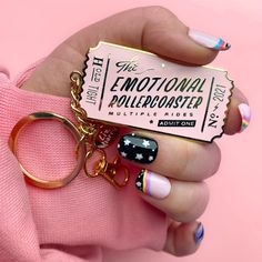 Emotional Rollercoaster Ticket Keychain Mental Health Pin - Etsy Cool Keychains, Emotional Rollercoaster, Cute Car Accessories, Take My Money, Cute Cars, Cute Pins, Purse Charms, Roller Coaster, Things To Buy