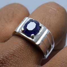 Natural dark Deep Ink Blue Sapphire Rich blue color Very Clear and Natural Semi Transparent Stone Stone Weight is around 5 carats Stone shape is oval Ring Material is 925 Sterling Silver FedEx Shipping method PayPal payment option Contact me for the details Blue Lab-created Sapphire Ring With Polished Finish, Faceted Sapphire Round Ring, Round Sapphire Gemstone Ring, Faceted Sapphire Rings, Blue Faceted Sapphire Ring As Gift, Formal Blue Faceted Sapphire Ring, Formal Faceted Blue Sapphire Ring, Faceted Blue Sapphire Ring As A Gift, Polished Finish Sapphire Ring