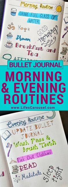 Morning & Evening Bullet Journal Routines | Using your bullet journal layout to create the perfect morning and evening routines. Track your success in your bujo with routine tracker pages. Reset Your Life! Journal Routine, Morning And Evening Routines, Reset Your Life, Routine Tracker, Evening Routines, Savings Goal, How To Believe