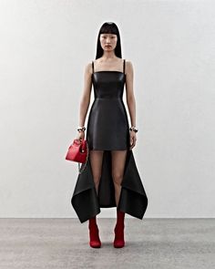 Features of our Shoulder Strap Leather Dress: Genuine Lambskin Leather: Our dress is made from genuine lambskin leather, ensuring a high-quality and luxurious material that is soft, supple, and durable. Full Polyester Lining: The dress features a full lining made of polyester fabric, providing comfort and a smooth fit against the skin. The lining enhances the overall structure and ensures a comfortable wearing experience. Center Back Zip Closure: The dress is designed with a center back zip closure, featuring a reliable YKK zipper. The zipper allows for easy and convenient dressing and adds a sleek finishing touch. Unique Back Attachment: The dress has a distinctive design element where the below part is attached only in the back, creating an interesting and eye-catching feature. This adds Pre Fall 2023, Pre Fall Collection, Black Tulle, Tailored Dress, 2023 Collection, Fall 2023, Leather Dress, Beaded Dress, Pre Fall