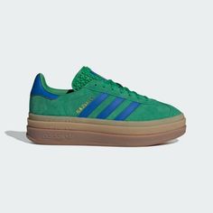 adidas Gazelle Bold Shoes - Green | Women's Lifestyle | adidas US Adidas Platform Sneakers, Green Gazelle, Gazelle Bold Shoes, Adidas Gazelle Bold, Gazelle Bold, Bold Shoes, Adidas Originals Gazelle, Shoes Green, Adidas Original