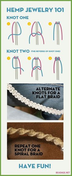 the instructions for how to knot a flat braid on a sewing machine with pictures below