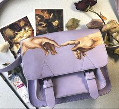 Hand Painted Purses, New Media Art, What In My Bag, Uniform Fashion, Fashion Painting, Custom Painted