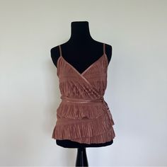 Deadstock Zara Pink Pleated Cami Top Blouse. Nwot. Size Small. V Neck, Wrap Top. Spaghetti Strap Top. Perfect Condition. Bought This 8+ Years Ago And Never Wore It. Bow Top. 100% Polyester. Usa S Eur S Mex 26 #Cami #Pleated #Ballet #Balletcore #Bow Elegant Pink Tops For Day Out, Elegant Pink Top For Day Out, Zara Sleeveless Top For Date Night, Fitted Pink Cami Blouse, Spring Sleeveless Blouse For Date Night, Feminine Cami Top For Date Night, Chic Pink Tops For Night Out, Sleeveless Blouse For Date Night In Spring, Chic Zara Tops For Date Night