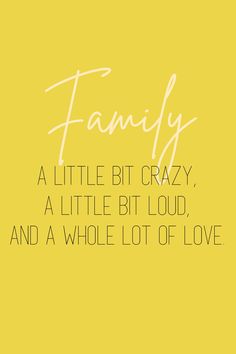 a yellow background with the words family written in cursive writing, and a white font