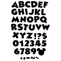 the letters are black and white with numbers on them, as well as numbers for each letter