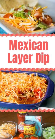 mexican layer dip recipe in a casserole dish