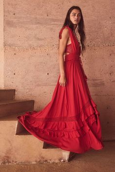 Santa Maria Maxi Dress | Free People Dinner Dress Formal, Flowy Design, Dinner Dress, Lace Inset, Dress Formal, Lace Fashion, Santa Maria, Marbella, Club Dresses