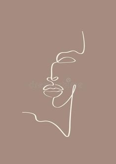 a woman's face in white lines on a brown background royalty illustration stock illustration