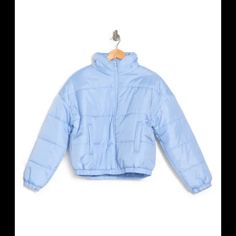 Brand New Never Worn Puffer Jacket Casual Blue Puffer Jacket For Outdoor Activities, Blue Puffer Jacket For Fall Outdoor Activities, Blue Sporty Puffer Jacket For Outdoor Activities, Casual Blue Puffer Jacket For Outdoor, Sporty Blue Puffer Jacket, Blue Puffer Jacket With Fleece Lining, Blue Puffer Outerwear For Outdoor Activities, Trendy Blue Puffer Jacket For Outdoor, Blue Sporty Puffer Jacket For Winter