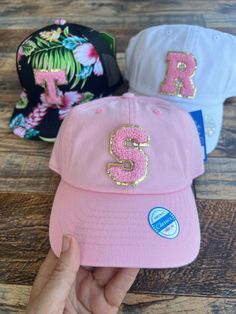 Girls Intial Fuzzy Letter Baseball Hat. Girls Letter Hats. Pink patches measure about 2'X2' Also can do other colors! Want to order the leather hat patch style hat instead? Click here: https://www.etsy.com/TheosLane/listing/992954900/kid-hat-toddler-name-hat-personalized?utm_source=Copy&utm_medium=ListingManager&utm_campaign=Share&utm_term=so.lmsm&share_time=1677774789568 You can purchase the hat or just the patch.  Match Mommy & Me Toddler hat fits anywhere from 8 months - 5 years old. It does Pink Visor Hat One Size Fits Most, Pink Visor Hats One Size, Trendy Pink Hat For Birthday, Trendy Birthday Hat, Cute Pink Trucker Hat With Letter Print, Pink Cotton Baseball Cap With Letter Print, Cute Cotton Hats For Birthday, Cute Pink Letter Print Trucker Hat, Cute Cotton Birthday Hats