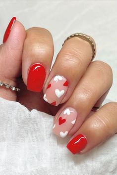 Vday Nails, Valentine Nail Art, February Nails, Valentine Nails, Heart Nail, Colorful Nails, Nail Designs Valentines, Her Nails, Cute Gel Nails