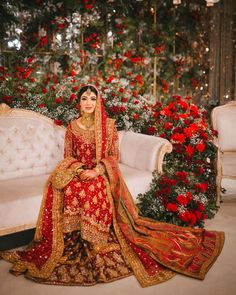 Red lehenga Wedding Hijab Styles, Bridal Suits, Bridal Jewellery Inspiration, Muslim Brides, Wedding Lehenga Designs