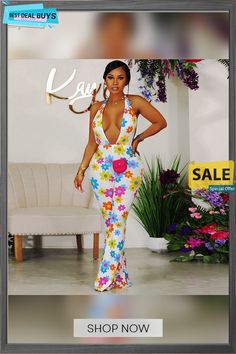 Women Summer Sexy Deep V Flower Print Halter Neck Jumpsuit Fitted Floral Print One-piece Bodysuit, Flirty Backless Jumpsuits And Rompers For Spring, Fitted V-neck Floral Print Bodysuit, Trendy Floral Print Bodysuit For Spring, Trendy Floral Print Sleeveless Swimwear, Multicolor Sleeveless Floral Print Bodysuit, Spring Multicolor Backless Jumpsuits And Rompers, Trendy Spring Bodysuit With Halter Neck, Spring Floral Print Fitted Bodysuit