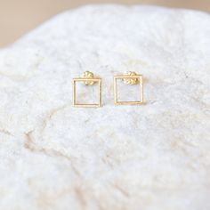 "✦Handmade Solid Gold Square Earrings. ✦With its geometric simple shape,its a minimalist  accessory to complement any look,for every day. Gold Square Earrings,Geometric Earrings,9K,14K,Solid Gold Studs,Minimalist Jewelry,Gift For Her,Mother's Day Gift,Everyday Earrings,IUnique Holiday Gift DIMENSIONS ✦Dimensions are 0.41\"(approx. 10.65mm) x 0.41\"(approx.10.65mm) and 0.047\" thick(approx1.21mm) ✦Earrings have a matte textured finish. ✦Earring push backs are included and they are also solid gold Minimalist Earrings In Recycled Gold, Modern Recycled Gold Earrings As Gift, Modern Recycled Gold Earrings For Gift, Minimalist 14k Gold Rectangular Earrings, Rectangular Yellow Gold Earrings For Gifts, Gold Square Earrings For Anniversary, Hypoallergenic Recycled Gold Earrings For Gifts, Hammered 14k Gold Earrings For Gift, Minimalist Yellow Gold Earrings For Gift