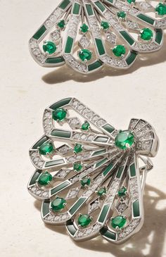 Jewel Drawing, Emerald Jewellery, Haute Jewelry, Statement Stud Earrings, Fan Jewelry, Cocktail Earrings, Expensive Jewelry Luxury, Jewelry Design Drawing, Fan Design