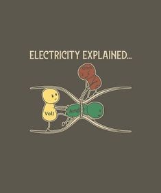 an image of two cartoon characters in the middle of each other's hands, with text that reads electricity explain