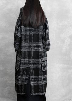 fine plus size clothing Winter coat outwear black plaid hooded patchwork Woolen Coats - SooLinen Clothing Winter, Woolen Coat, Plus Size Kleidung, Black Plaid, Plus Size Clothing, Winter Coat, One Size Fits All, Size Clothing, Plus Size Outfits