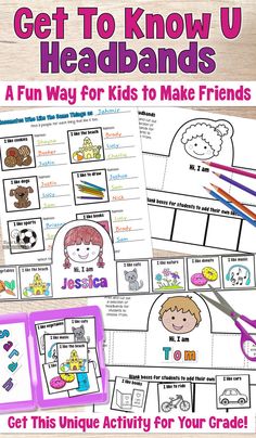 Printables resources for a fun getting to know you activity where students wear a headband with pictures of things they like. Students will look at their classmates headbands to discover who has things in common. Friendship Activity, Friendship Crafts, Activity For Kindergarten, Friendship Activities, Friendship Group, Kindness Activities, Classroom Management Tool, Social Emotional Learning Activities, School Culture