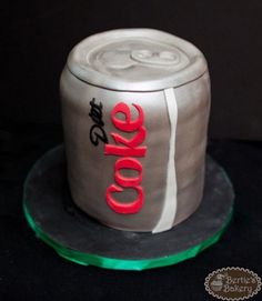 a cake made to look like a can of coke