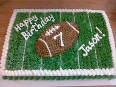 a birthday cake with a football on it