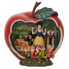 snow white and the seven dwarfs apple figurine