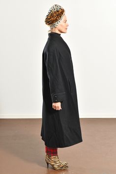 "MDP Mario De Pinto/ Vintage Wool Dress Coat/ 80's Black Wool Overcoat/ 80's Black Dress Coat/ Black Wool Dress Coat/ Size M Incredible 100% wool dress coat is beautiful condition inside and out! Everyone should have an 80's overcoat in their wardrobe. This coat hangs so elegantly and has a slight swing to it! Has significant shoulder pads and falls so strikingly from the shoulders. Black twisted cord pipping throughout. Distinctive cuffs with black buttons. Large black buttons up the front. Sid Classic Black Outerwear For Daywear, Classic Black Daywear Outerwear, Vintage Black Outerwear For Work, Black Outerwear With Button Closure For Daywear, Black Wool Dress, Harem Pants Jumpsuit, Black Dress Coat, Metallic Jumpsuits, Denim Sweatshirt