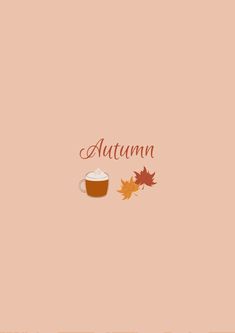 an autumn wallpaper with coffee and leaves