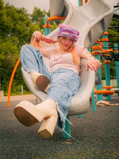 Growing Up Photoshoot, Extravagant Photoshoot Ideas, Playful Senior Pictures, 90s Style Photography, Fun Photoshoot Props, Childish Photoshoot, Senior Picture Ideas Funky, Photo Shoot Mood Board Inspiration, Fun Portrait Photography Creative