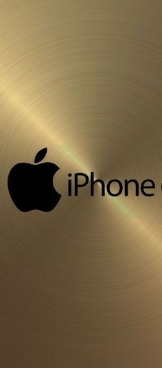 an apple logo on a gold background with the words iphone 6 in front of it