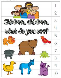 children, children, who do you see? worksheet with animals and numbers