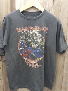 IRON MAIDEN 100% Cotton New Vintage Band T Shirt - Vintage Band Shirts Types Of Cotton Fabric, Iron Maiden T Shirt, Vintage Band Shirts, Iron Maiden Shirt, Silly Clothes, Vintage Band T Shirts, Shirt Wrinkles, Interesting Products, Vintage Band Tees