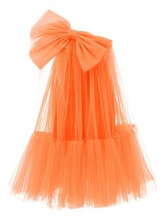 Orange Tulle Dress, Peach Tulle Dress, Neon Orange Dress, Neon Bows, Baby Daisy, Skirt Ruffle, Bow Dress, Dress Orange, Big Bow