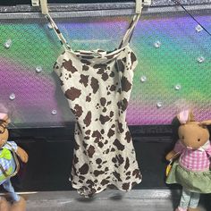 Cream Color Dress With Brown Cow Print Casual Brown Mini Dress For Spring, Cute Brown Summer Dress, Cute Brown Mini Dress For Spring, Pink Cow Dress, Brown Cow Dress, Cow Clothes Walmart, Brown Cow Print Shorts, Cow Print Girls Dress, Cream Color Dress