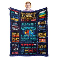 PRICES MAY VARY. 🎁【GAME LOVERS GIFTS】: This Blanket is a Practical and Meaningful Gift. This Blanket is a Cool Game Lovers Gift for Men and Teen Boy Boyfriend. 📏【SIZE INSTRUCTIONS】: This 50x60 Inch Blanket Will Provide Game Lovers with Constant Warmth. Perfect Size for All Ages and is Easy to Carry. 💖【BEST GIFT FOR GAMER】: This Flannel Blanket is a Thoughtful Gift for Gamers. Hope He is Always Happy and Always Young in the Game. Playing Games Together Can Not Only Promote Emotional Communicat Mens Birthday Gift Ideas, Father's Day Games, Gifts For Gamers, Video Games Gift, Gamer Room Decor, Gamer Room, Games To Buy, Game Lovers, Birthday Gifts For Boys